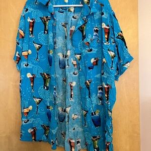 Blue Cocktail Print Shirt